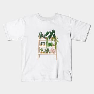 House plants illustration 36, Plant shelf art Kids T-Shirt